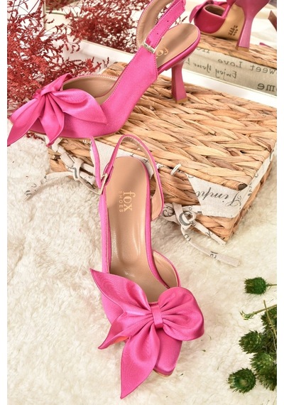 Fox Shoes Fuşya Saten Kumaş Kadın Topuklu Ayakkabı K922164804