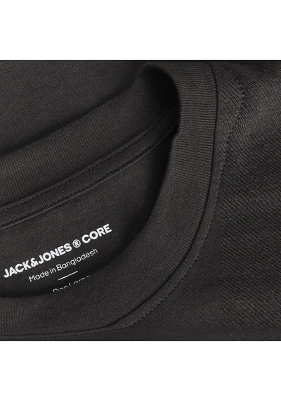 Jack & Jones Büyük Beden Sirt Baskili Regular Fit Tisört - Echo - 12308024 Siyah