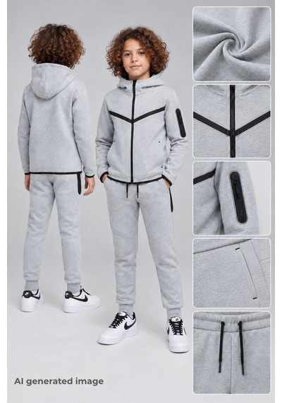 Pina Kids Erkek Çocuk Double Face Yeni Sezon Eşofman Takımı Esf7040 gri