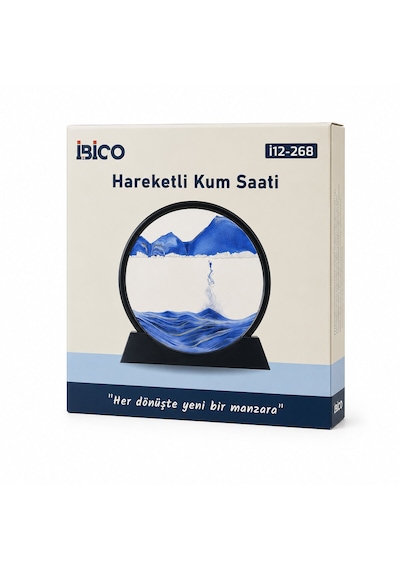 10 Inc - 25cm Renkli Sulu Cam Kum Saati Hareketli Ayna Modeli 5250 Diğer