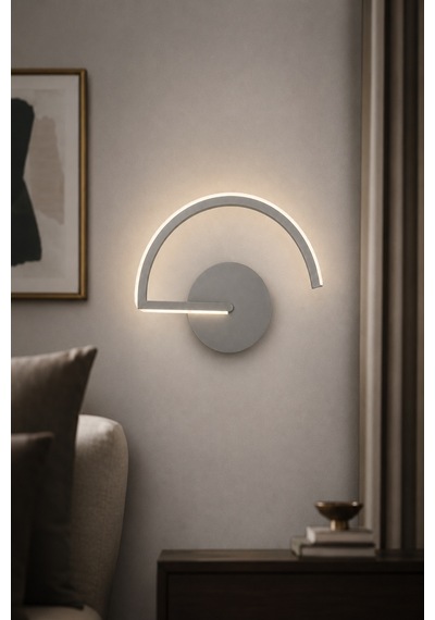 Mori Modern Led Duvar Apliği Günışığı Gri