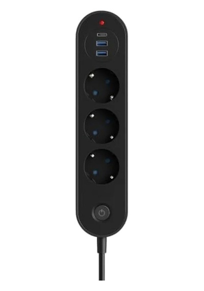 3 Lü Priz 2 Usb-a + 1 Usb-c Termal Akım Korumalı, 2500w Güç, Aç/kapa Anahtarlı 0