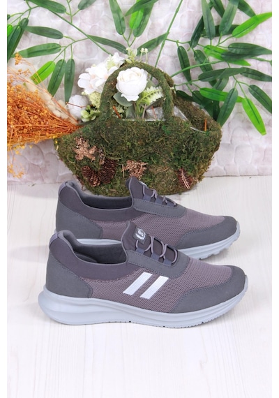 Fort 07602 Comfort Taban Rahat Esnek Yumuşak Bağcıksız Erkek Spor Ayakkabı füme