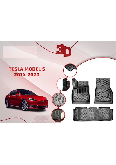 Tesla Model S 3D Havuzlu Paspas 2014-2023