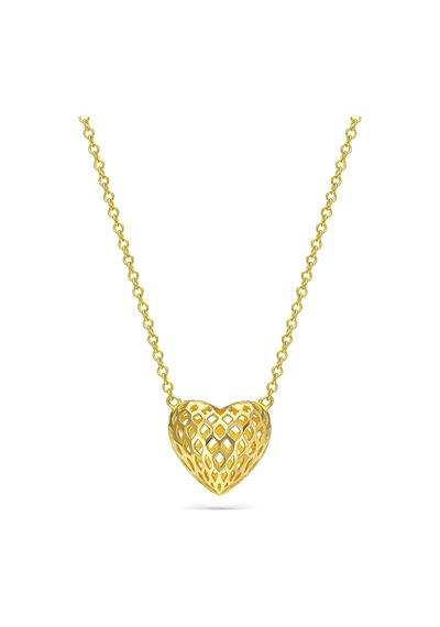 Servi 925 Ayar Gümüş Heart Fusion Kolye-9 Gold - Gümüş