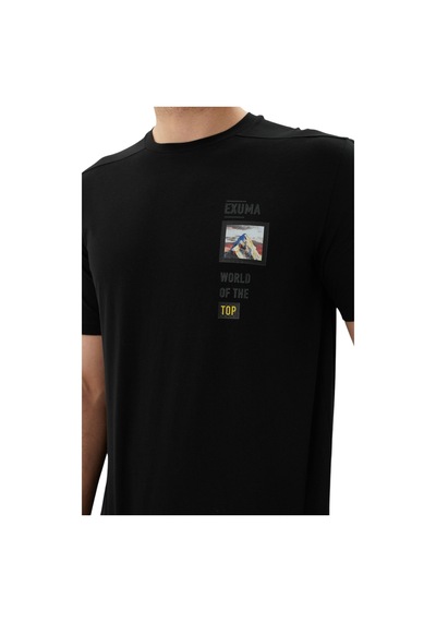 Exuma Erkek Baskılı Bisiklet Yaka T-shirt SIYAH