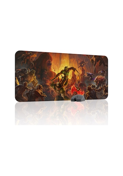 Doom Kaymaz Dikişli Kauçuk Oyuncu Mousepad V2 - 90x40 Xxl Gaming Mouse Pad Fare Altlığı