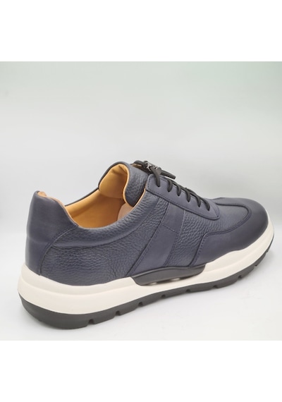 Libero 5223 Lacivert Hakiki Deri Erkek Günlük Sneaker Ayakkabı Lacivert