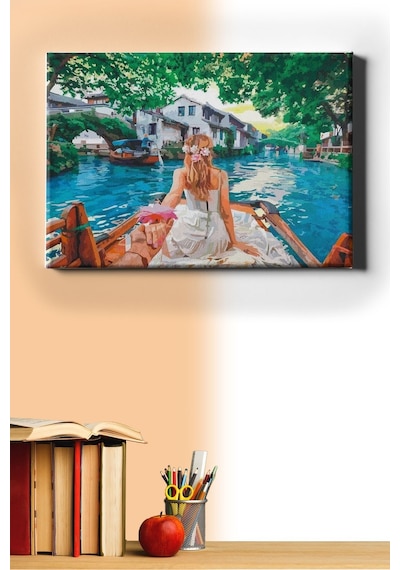 Webstyle Sayılarla Boyama Seti Kasnaklı Aşıklar Teknesi 40 X 50 Cm