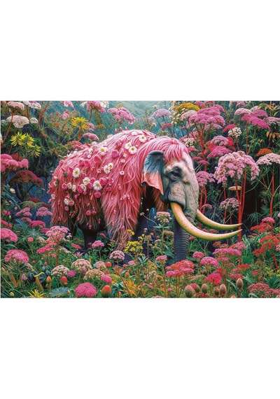 Educa 1000 Parçalık Çiçekli Fil Puzzle - 20229 - Floral Elephant