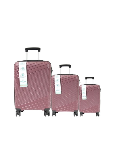 Metropolitan Sdr 102 Pp Valiz Seti - Büyük + Orta + Kabin Boy - Vişne