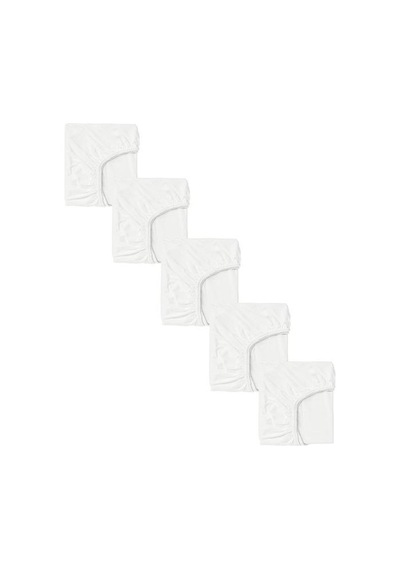 5 Adet 65 X 95 + 10 Cm Anne Yanı Lastikli Penye Kumaş Bebek Çarşafı-beyaz