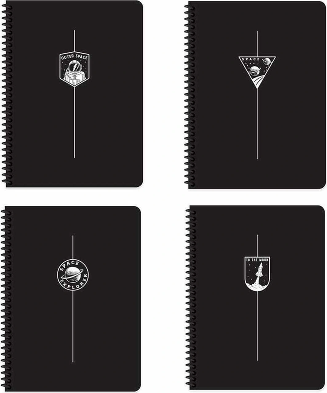 Keskin 321341 16,5x22,5 80 Yp. Çizgili Pp Kapak Spiralli Uzay Defter Genel