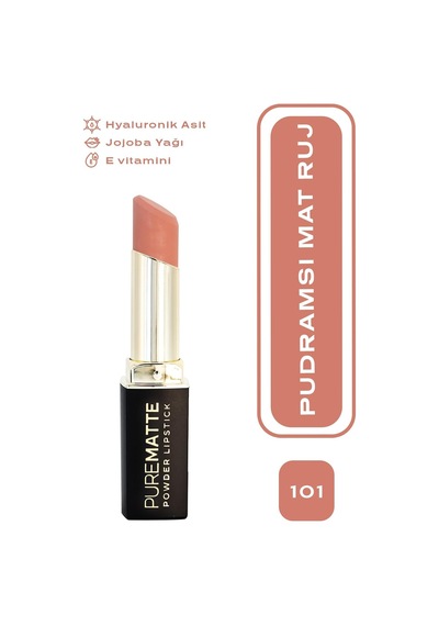 Pure Matte Powder Lipstick No: 101 - Nemlendirici Pudramsı Mat Ruj Çok Renkli