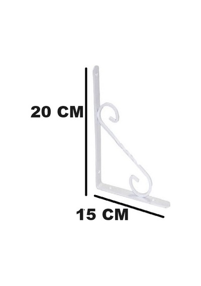 Beşel Ferforje Raf Alti Konsol L demi̇ri̇ Ayağı Beyaz 15 X 20 CM (2 Adet) + Vi̇daları