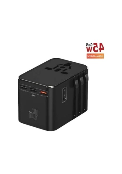 Evrensel Seyahat Priz Dönüştürücü Adaptör - 45w, 2x Usb Ve 3x Type-c Girişi