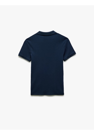 Koton Pamuklu Slim Fit Kısa Kollu V Yaka Polo Tişört Lacivert 5sam10067mk