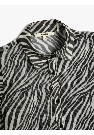 Koton Crop Gömlek Zebra Desenli Düğmeli Klasik Yaka Siyah Desenli 4wak60014ek Siyah Desenli Koton Crop Gömlek Zebra Desenli Düğmeli Klasik Yaka Siyah Desenli 4wak60014ek Siyah Desenli
