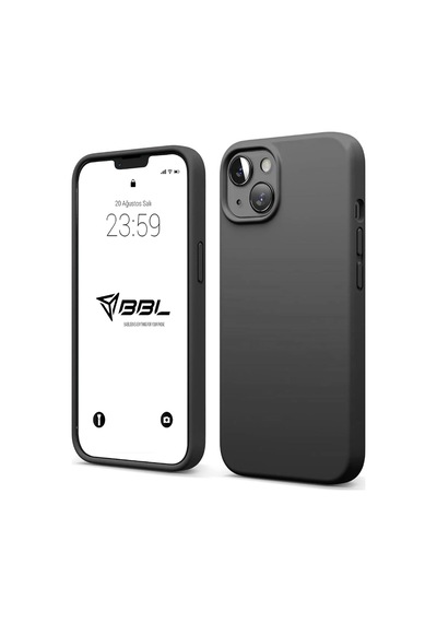 İphone 15 Plus İle Uyumlu Kılıf İnce Ve Dayanıklı Sıvı Silikon 3 Katmanlı Tam Kaplamalı Şık Yumuşak Jel Hissi Yüksek Kalite Kauçuk Telefon Kılıfı Antrasit Siyah