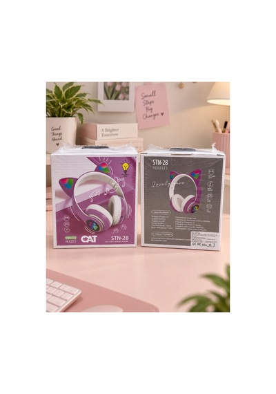Kedi Kulaklı Bluetooth Kulaklık Led Işıklı Kablosuz Mikrofonlu Çocuk Ve Genç Kulaklığı