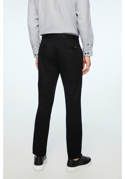 Morven Erkek Siyah Pamuk Trend Düz Slim Fit Chino Pantolon 26ys003008001 Siyah