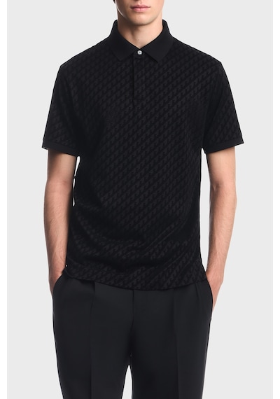 Emporio Armani Tamamı Logolu Regular Fit Düğmeli Polo Erkek Polo Em007339 Af10017 Fc375 Siyah
