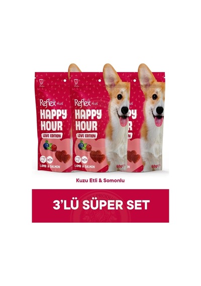 Reflex Plus Happy Hour Love Edition Köpek Ödül Maması Seti 3x60 Gr Strsnl