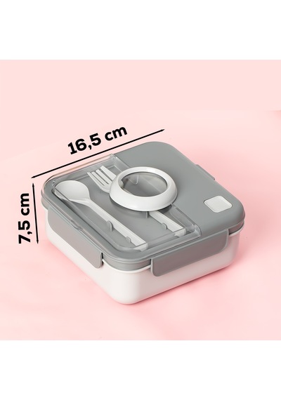Porsima L-00927 Kaşık Çatallı Lunch Box Sefer Tası Saklma Kabı