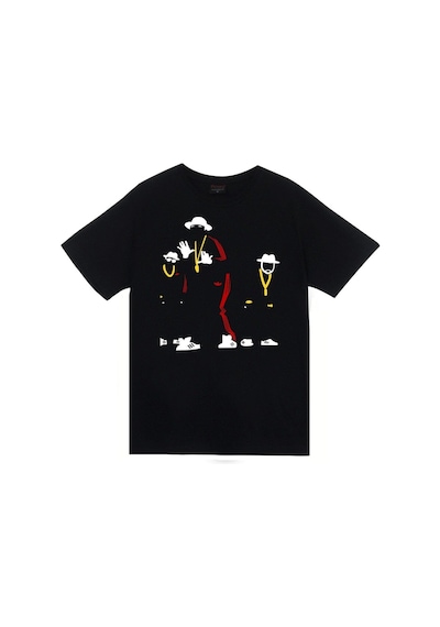 Stoned&Fame Unisex Siyah Run Dmc Baskılı T-shirt SIYAH