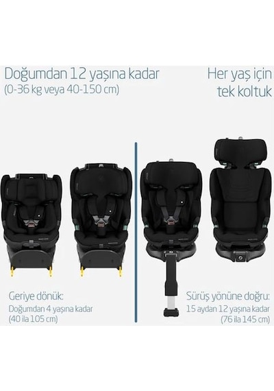 Maxi-Cosi Emerald 360 Pro I-Size Dünyanın İlk Kızaklı, Araç Dışına Çıkabilen, ADAC'lı 0-36 kg Bebek Oto Koltuğu