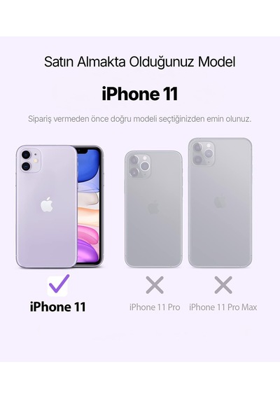 İphone 11 İle Uyumlu Crystal Clear Ultra Şeffaf Silikon Kılıf Arkası Sert Polikarbonat Kenarları Yumuşak Tpu Darbe Emici İç Hava Yastığı Destekli Kapak 11