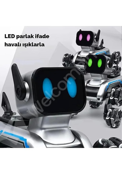 Oyuncak Uzaktan Kumandalı Bilekten Kontrol 8 Teker Buharlı Şarjlı 2.4g Rc Köpek Robot Araba Çoc