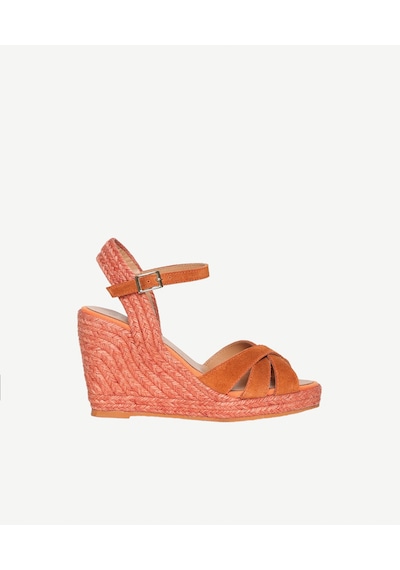 Yargıcı Çapraz Bantlı Dolgu Süet Espadril 26ykay4033x 081 Turuncu