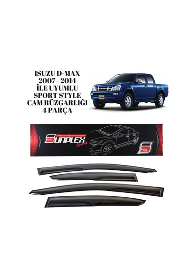 Isuzu D-max 2007 2008 2009 2010 2011 2012 2013 2014 İle Uyumlu Sport Style Cam Rüzgarlığı 4 Parça Sunplex 1 Adet