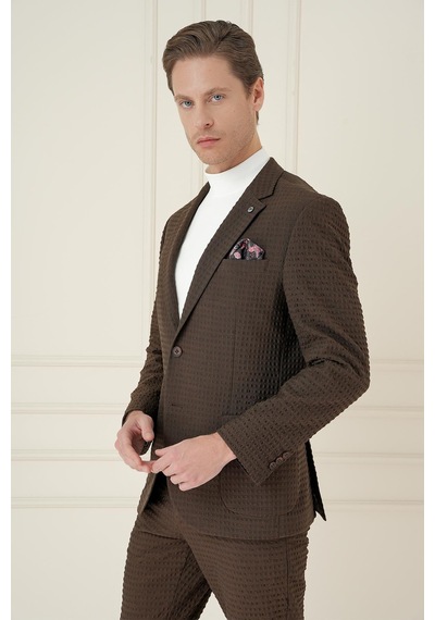 Efor C 695 Slim Fit Kakao Spor Ceket Kahverengi