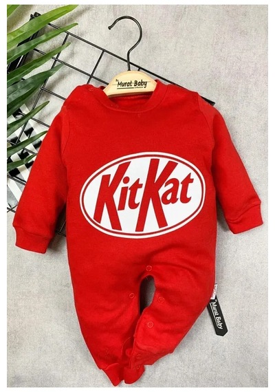 Murat Baby Kit Kat Baskılı Tulum Kırmızı