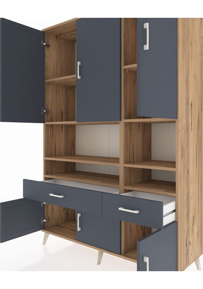 Hyperion Dolap 8 Raflı 2 Çekmeceli 6 Kapaklı 132x44x195 Çam-antrasit/antrasit Antrasıt/antrasıt Hyperion Dolap 8 Raflı 2 Çekmeceli 6 Kapaklı 132x44x195 Çam-antrasit/antrasit Antrasıt/antrasıt