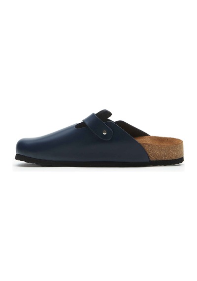 Comfortfusse Capri-n - Erkek Ortopedik Hakiki Deri Sabo Terlik Lacivert Nappa Deri