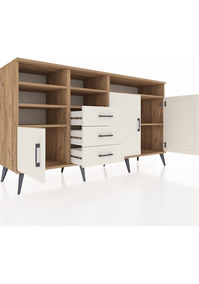 Hyperion Konsol 7 Raflı 3 Çekmeceli 3 Kapaklı 176x44x99 Çam-aytaş Çam-aytaşı Hyperion Konsol 7 Raflı 3 Çekmeceli 3 Kapaklı 176x44x99 Çam-aytaş Çam-aytaşı