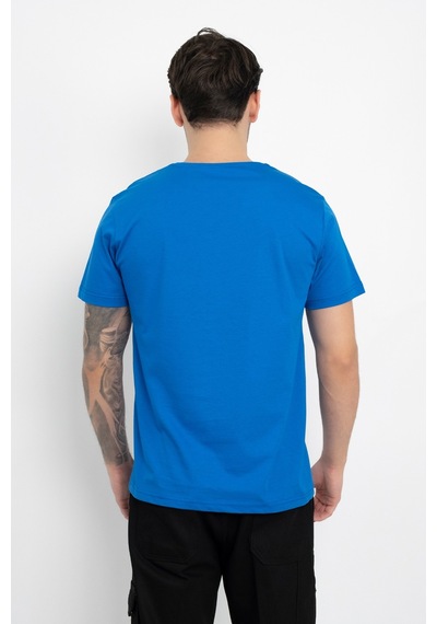 Dasüniforma Bisiklet Yaka Günlük Pamuklu Yumuşak Dokulu Comfort Fit Basic T-shirt Mavi
