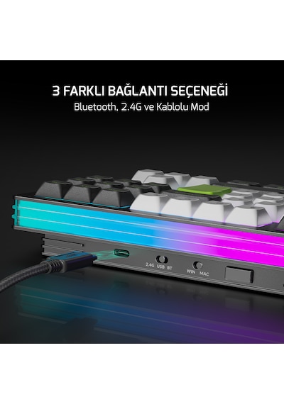 GamePower Nama RGB Mekanik Kablosuz Hot Swap Gaming Klavye