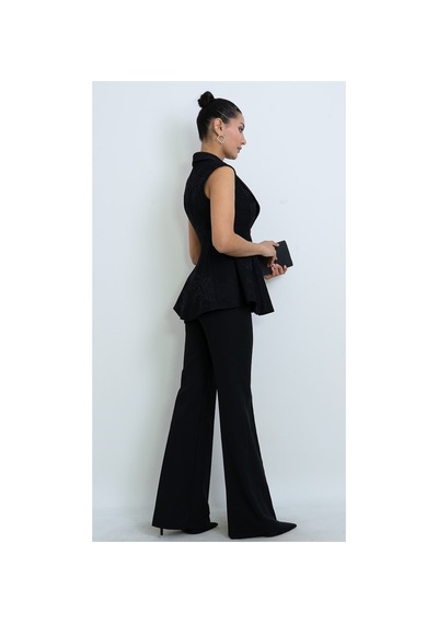 Dorne Moda Özel Koleksiyon Brokar Dantel Desenli Kolsuz Kruvaze Abiye Pantolon Ceket Takımı - Düğün - Mezuniyet - Ofis Şıklığı Siyah Siyah Dorne Moda Özel Koleksiyon Brokar Dantel Desenli Kolsuz Kruvaze Abiye Pantolon Ceket Takımı - Düğün - Mezuniyet - Ofis Şıklığı Siyah Siyah