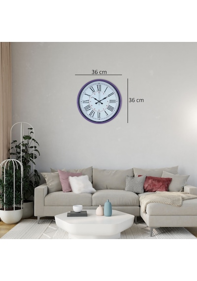 Mor Roma Rakamlı 36 Cm Duvar Saati 11
