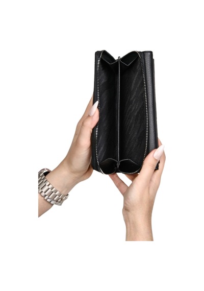 Mft Leather Hakiki Deri Kadın Cüzdan Kuvars 2718 Flother Mat Siyah