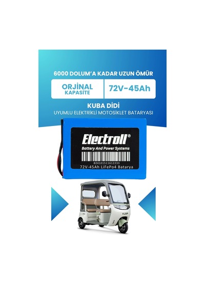 Kuba Didi Batarya Standart Kapasite Lifepo4 72v 45ah Elektrikli Motosiklet Bataryası