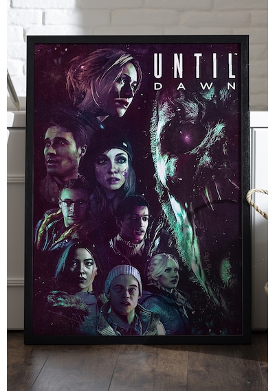 Until Dawn Siyah Ahşap Çerçeveli Poster, Dekoratif Oyun Duvar Tablosu