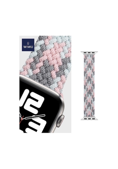 WIWU Apple Uyumlu  Watch 44mm Wiwu Braided Solo Loop Contrast Color Small Saat Kordon Kayış Bileklik ZORE-216038