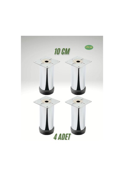 4 Adet 10 Cm Metal Mobilya-koltuk-dolap Ayağı Metalik Diğer