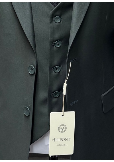 Dupont Classics Erkek Slim Fit 6 Drop Sivri Yaka Yelekli Poliviskon Çift Yırtmaç Takım Elbise Koyu Yeşil Dupont Classics Erkek Slim Fit 6 Drop Sivri Yaka Yelekli Poliviskon Çift Yırtmaç Takım Elbise Koyu Yeşil