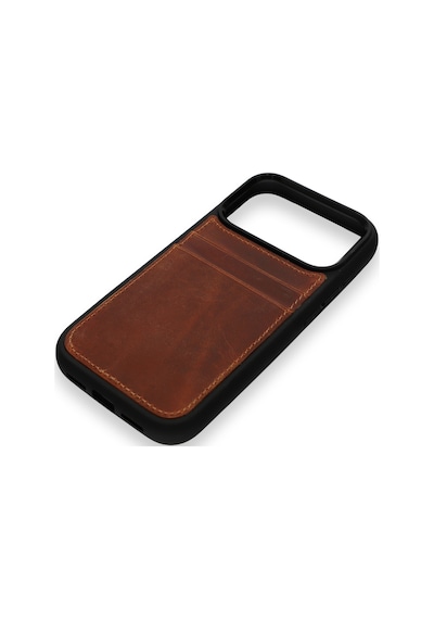 Vintage Wallet Kartlıklı Premium Deri Kılıf Apple Uyumlu iPhone 17 Pro Eskitme Taba